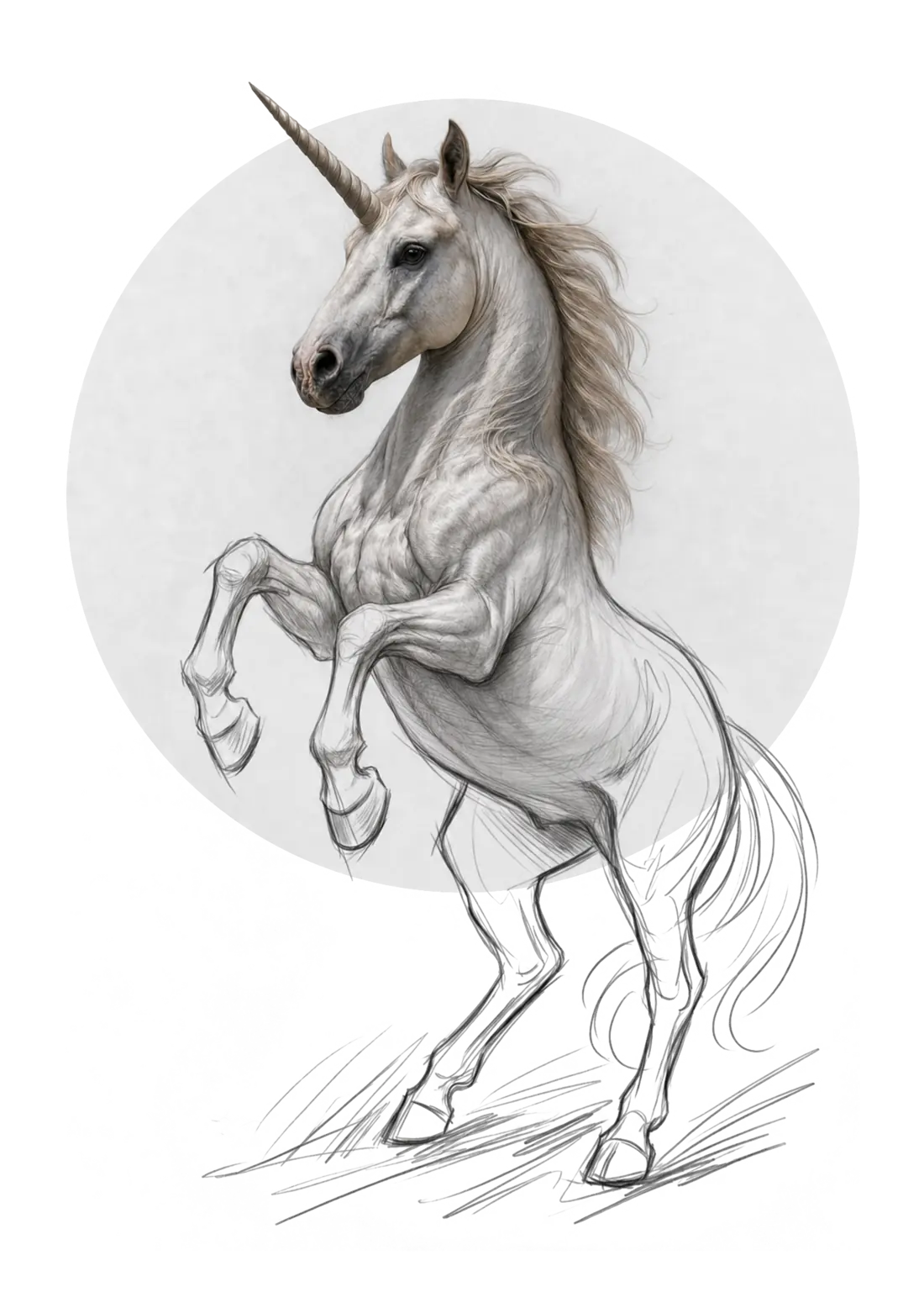 Gezeichnetes weißes Einhorn als Key Visual des Ideenwettbewerbs 2026
